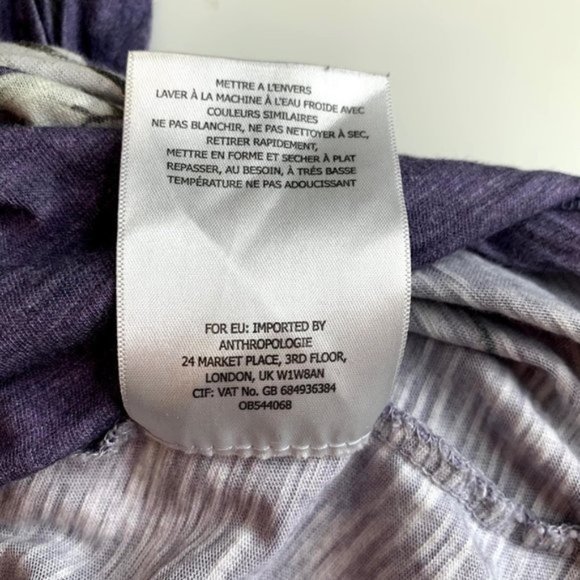 Anthropologie Postmark Butterfly & Flower Purple Tee - M - Picture 9 of 9